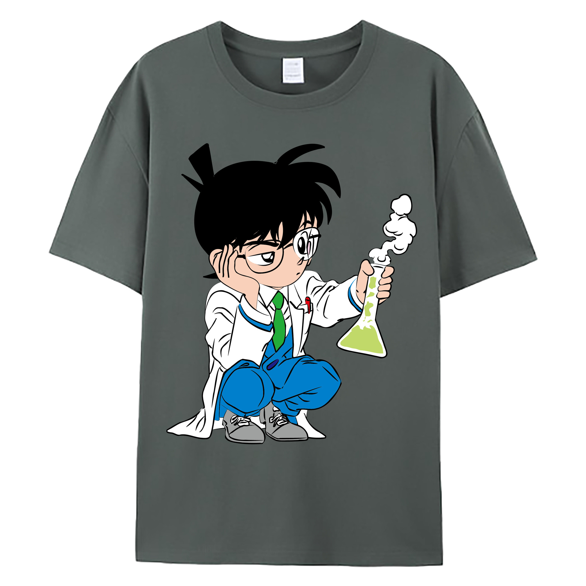 （画像用） 名探偵コナン 江戸川 コナン Detective Conan Conan Edogawa 綿100％ メンズ半袖Tシャツ｜肌触りやわらか＆通気性